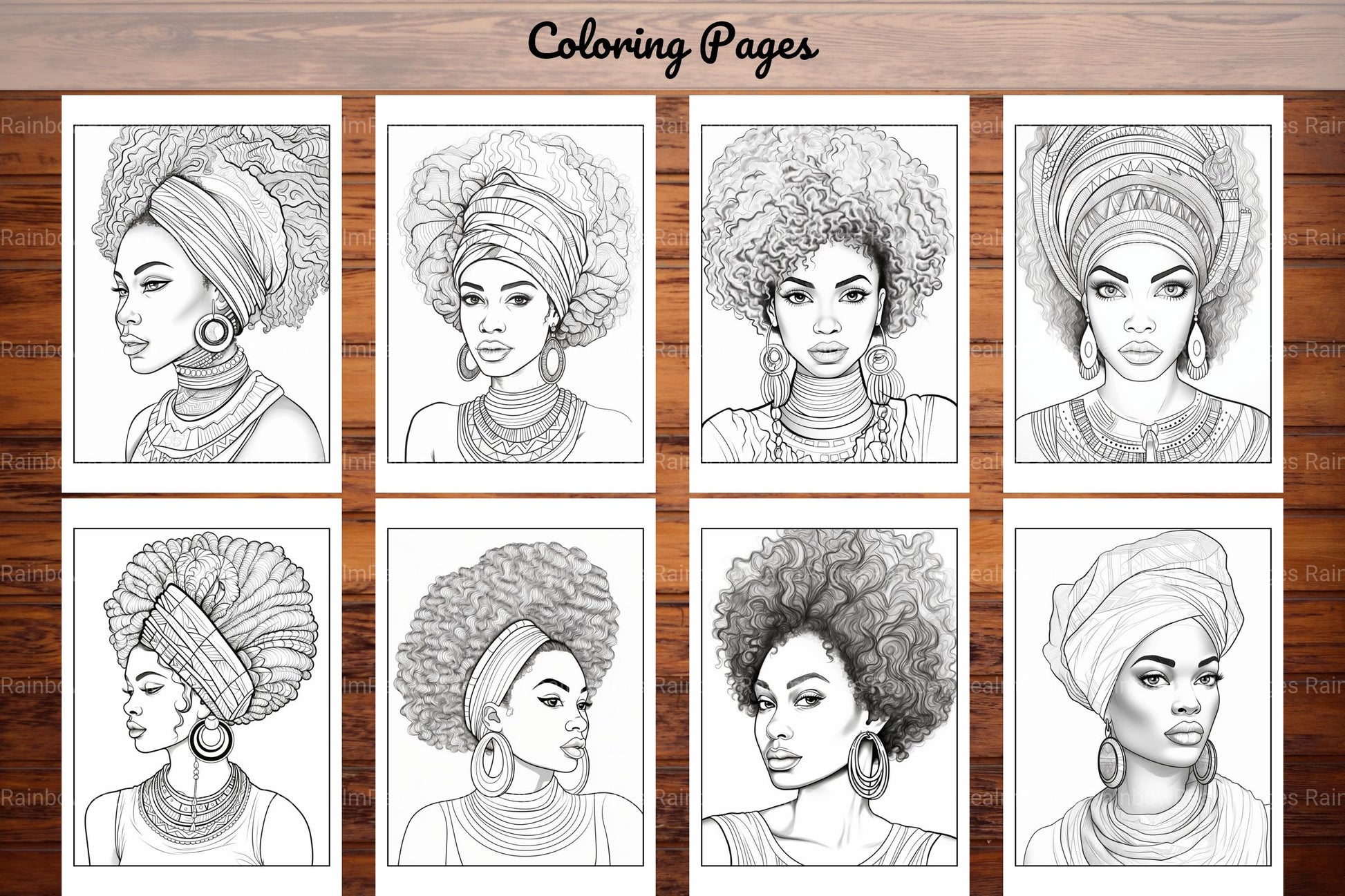 African Black Woman Coloring Collection - CraftNest - Digital Crafting and Art
