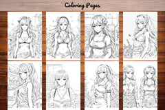Anime Girls Coloring Pages - CraftNest - Digital Crafting and Art