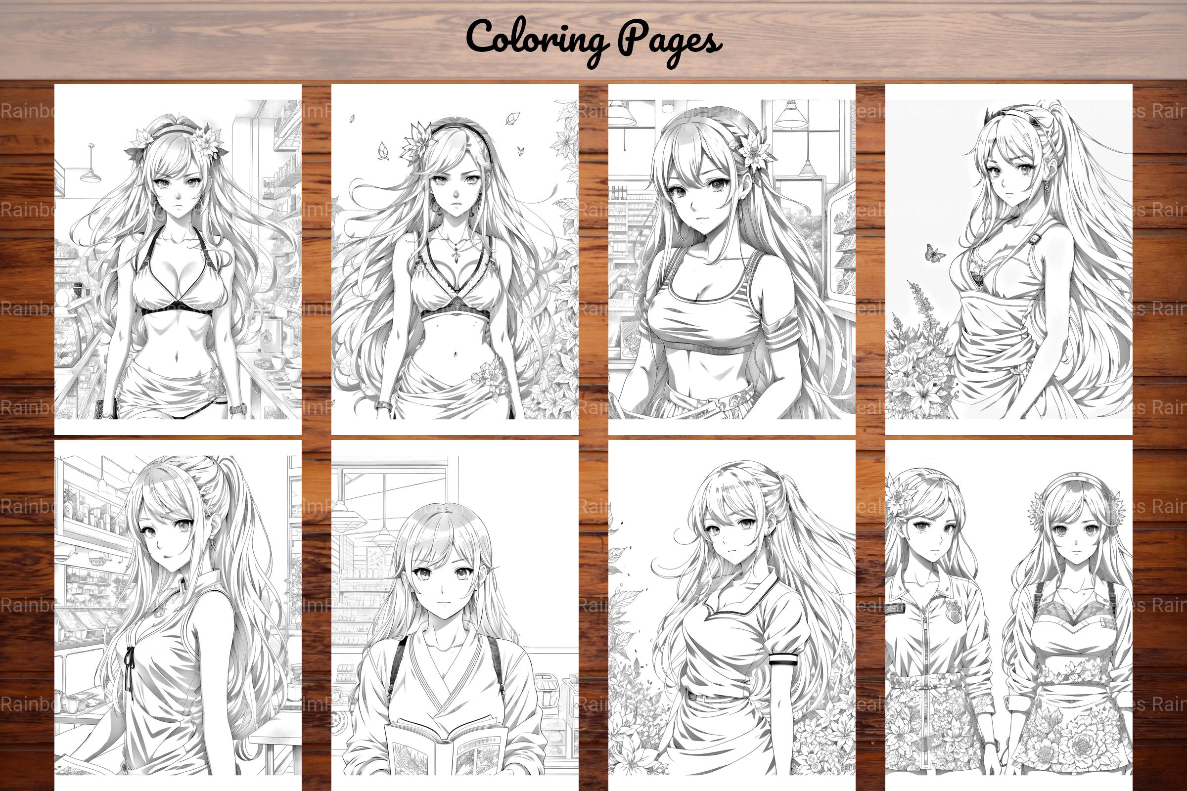 Anime Girls Coloring Pages - CraftNest - Digital Crafting and Art