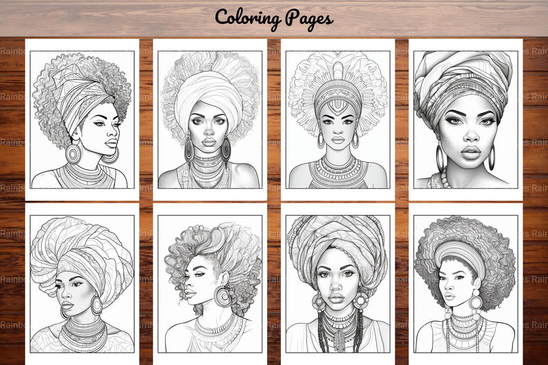 100 African Black Woman Coloring Book - CraftNest - Digital Crafting and Art