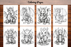 Dragons Coloring Book - CraftNest - Digital Crafting and Art