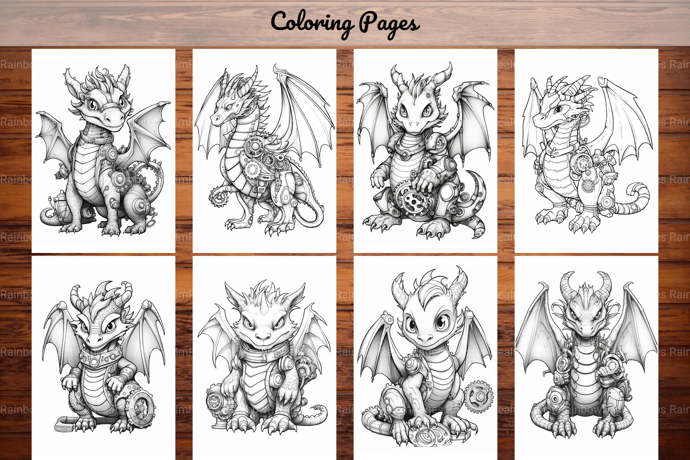 Dragons Coloring Book - CraftNest - Digital Crafting and Art