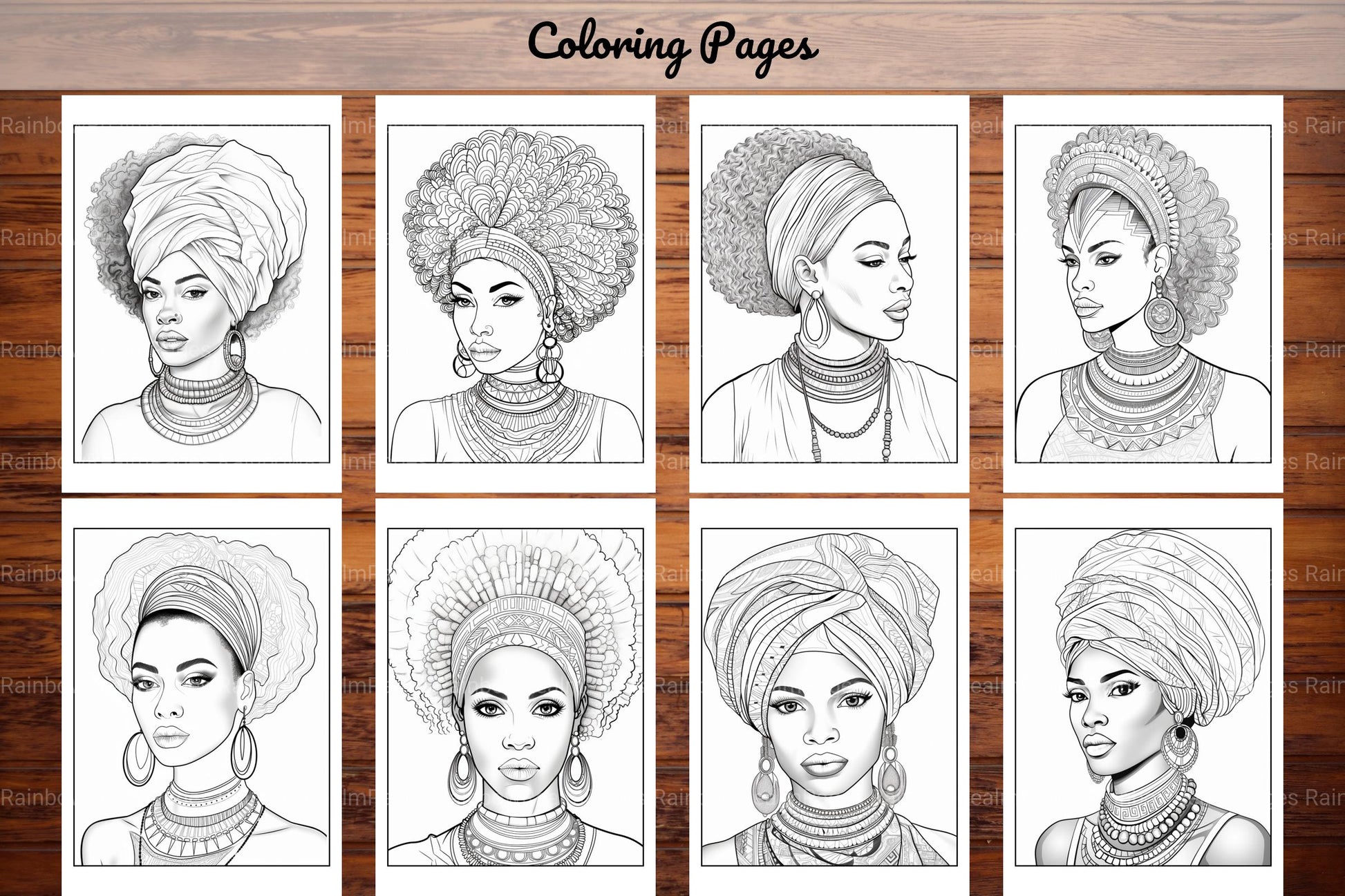 African Black Woman Coloring Collection - CraftNest - Digital Crafting and Art