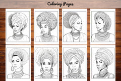 African Black Woman Coloring Collection - CraftNest - Digital Crafting and Art