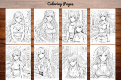Anime Girls Coloring Pages - CraftNest - Digital Crafting and Art