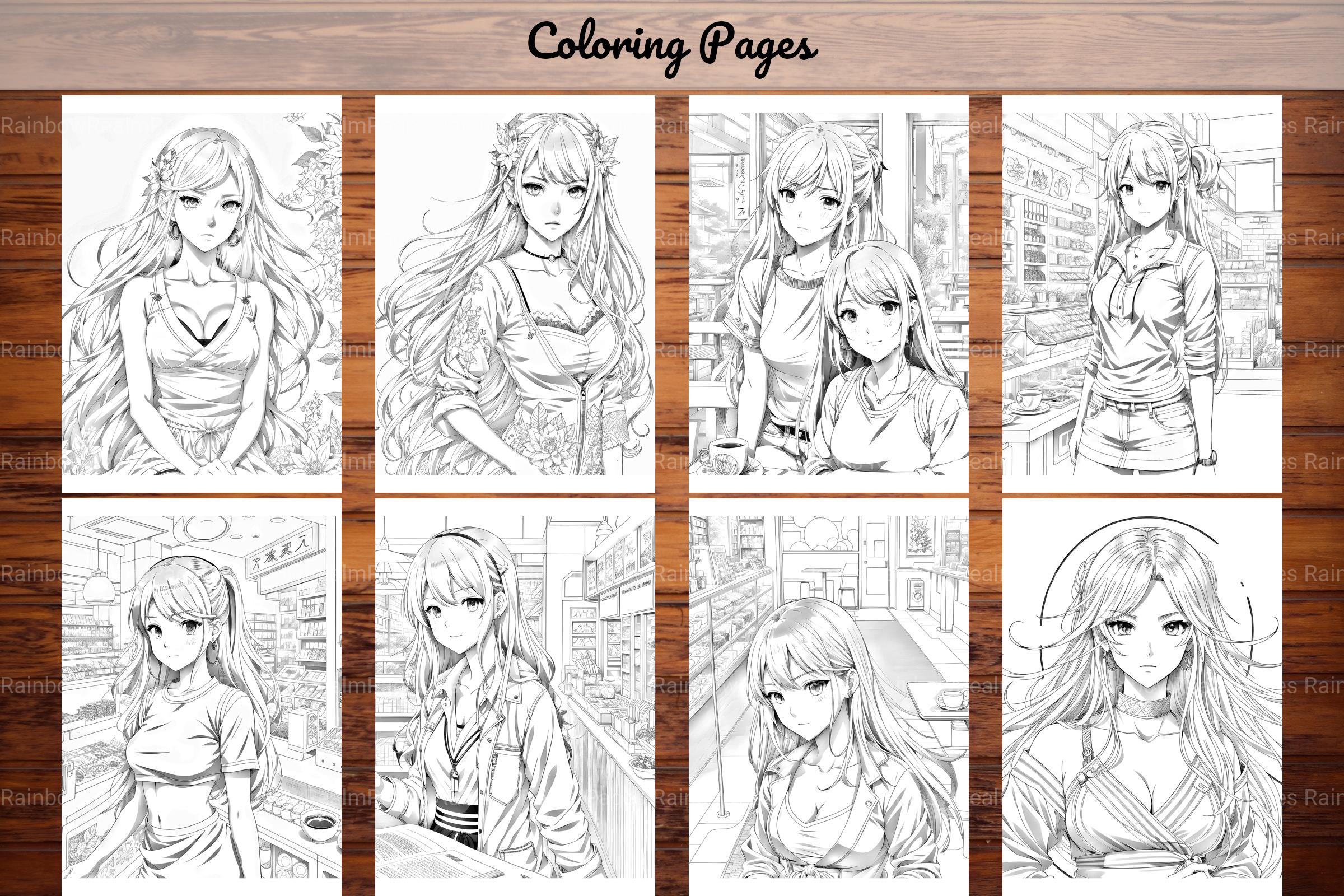 Anime Girls Coloring Pages - CraftNest - Digital Crafting and Art