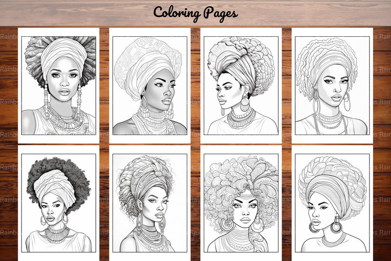 100 African Black Woman Coloring Book - CraftNest - Digital Crafting and Art