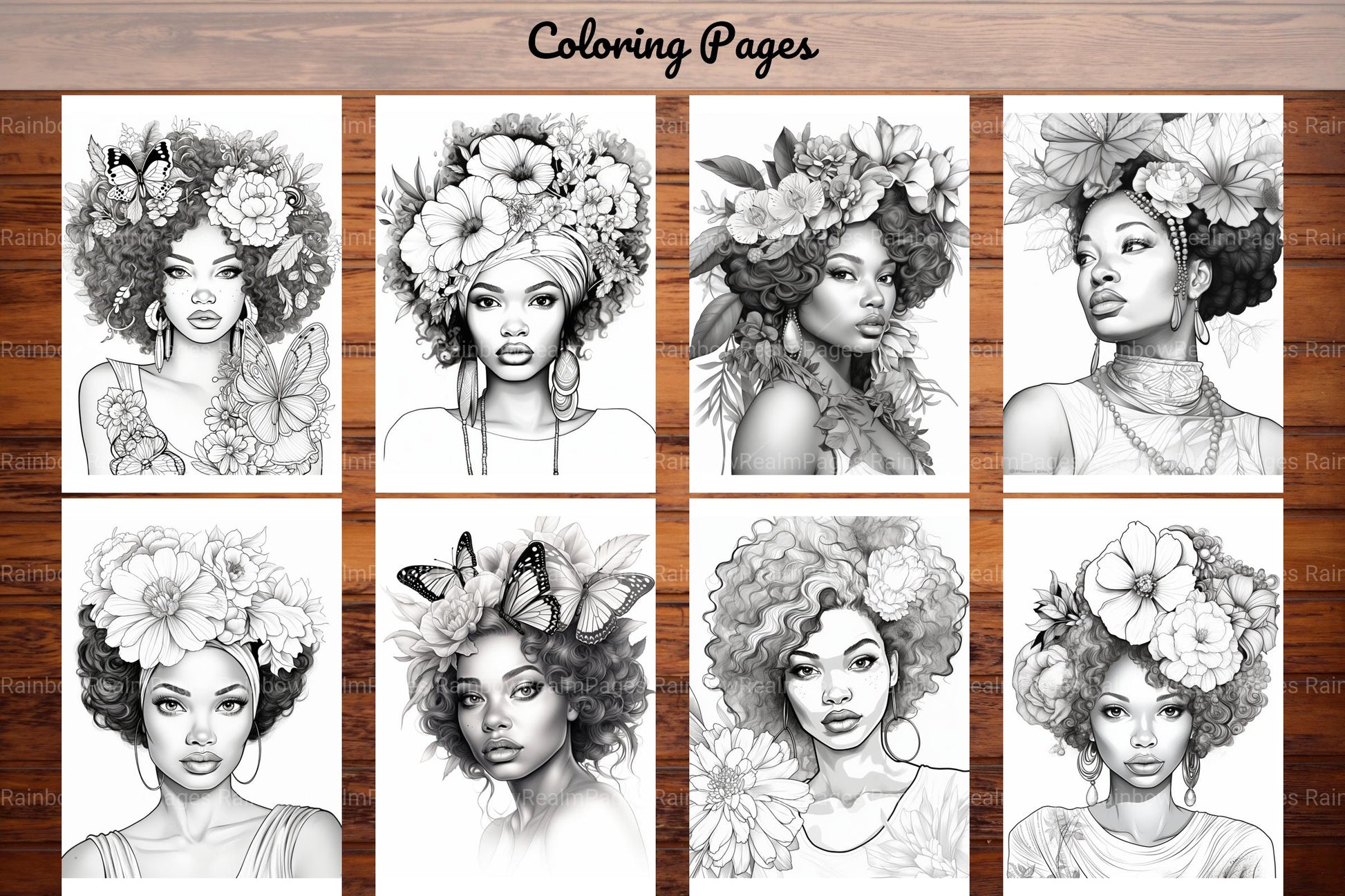 African Black Woman Adult Coloring Book - CraftNest - Digital Crafting and Art