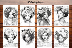 African Black Woman Adult Coloring Book - CraftNest - Digital Crafting and Art