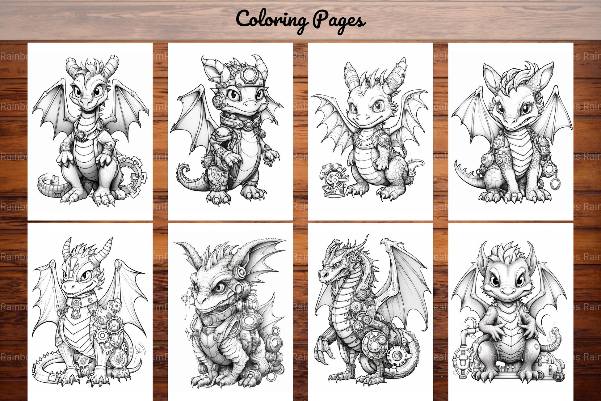 Dragons Coloring Book - CraftNest - Digital Crafting and Art