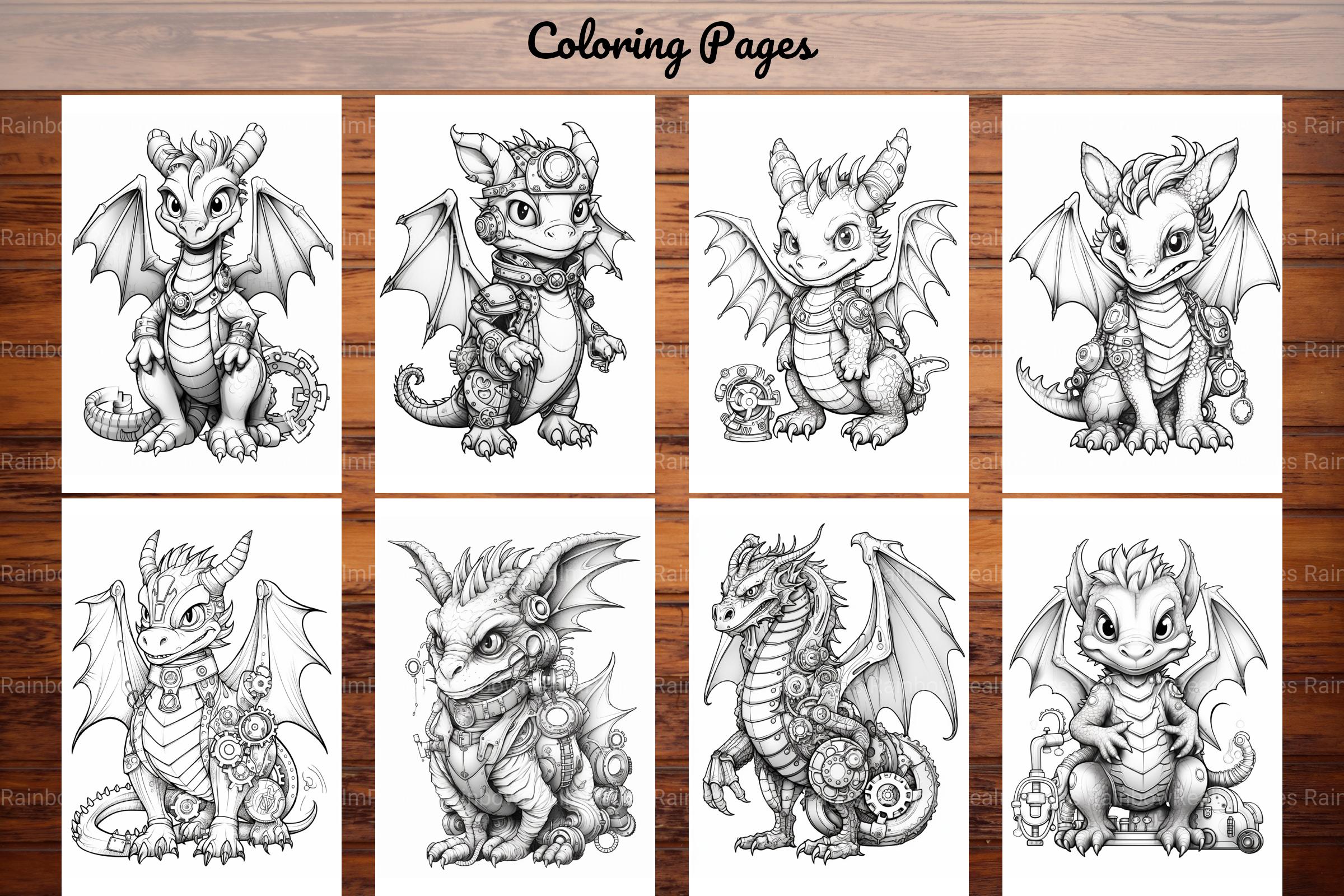 Dragons Coloring Book - CraftNest - Digital Crafting and Art