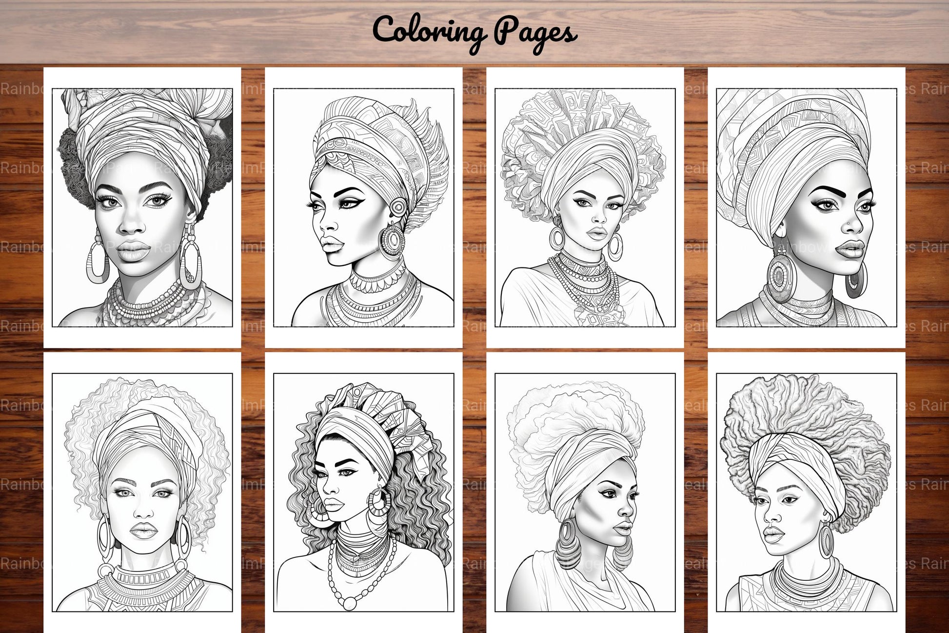 African Black Woman Coloring Collection - CraftNest - Digital Crafting and Art