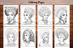 African Black Woman Coloring Collection - CraftNest - Digital Crafting and Art