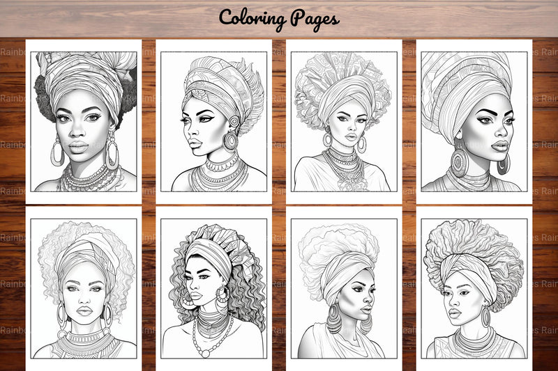 African Black Woman Coloring Collection - CraftNest - Digital Crafting and Art