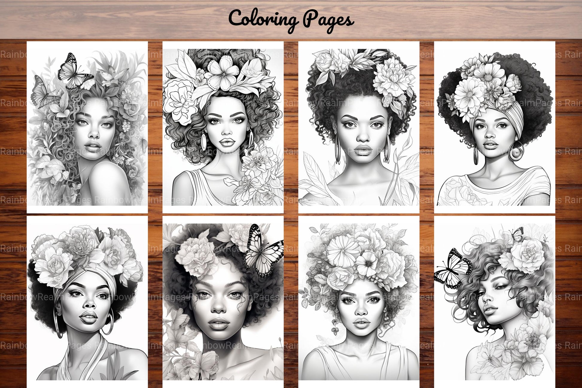 African Black Woman Adult Coloring Book - CraftNest - Digital Crafting and Art