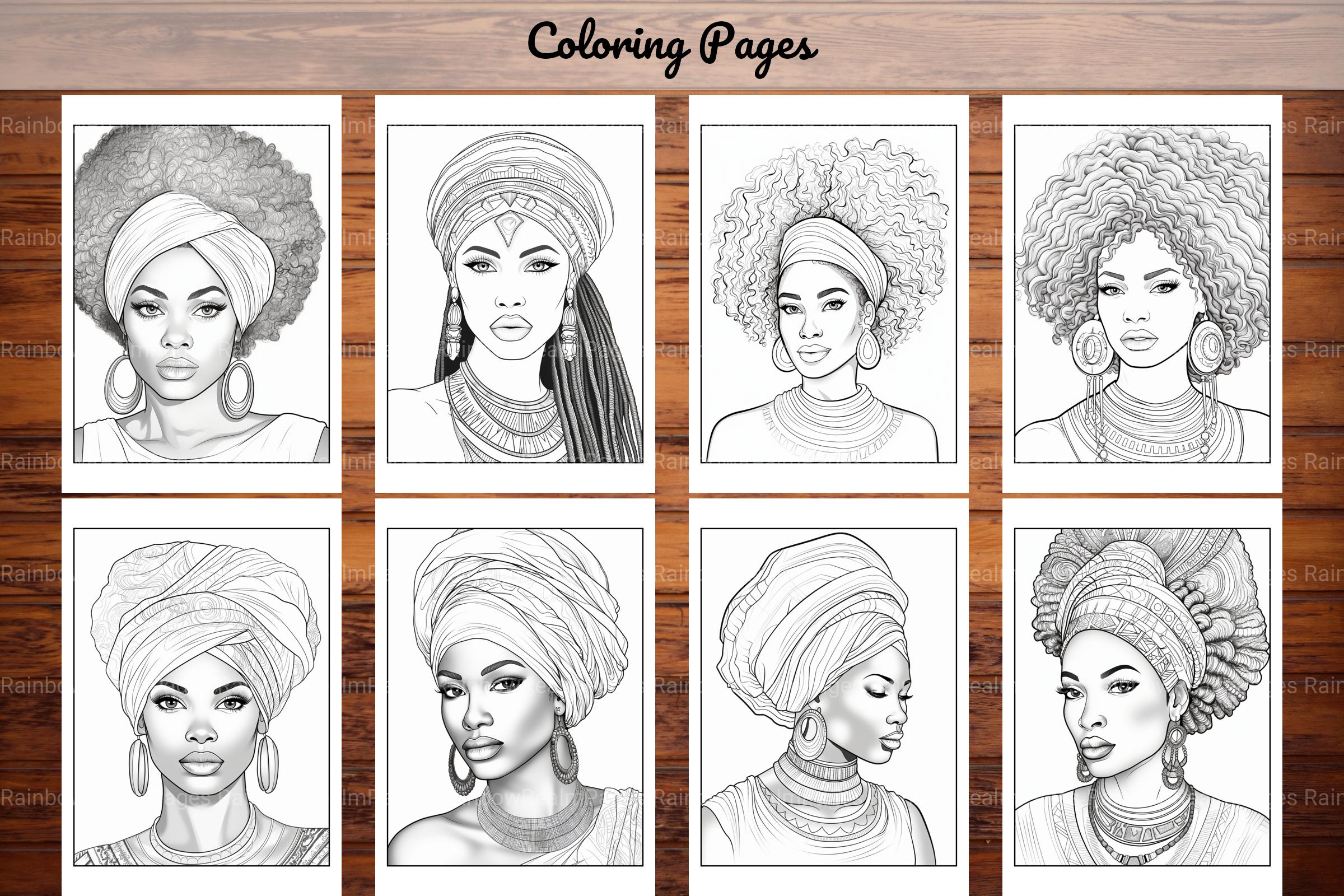 100 African Black Woman Coloring Book - CraftNest - Digital Crafting and Art