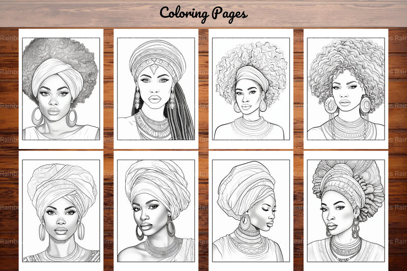 100 African Black Woman Coloring Book - CraftNest - Digital Crafting and Art