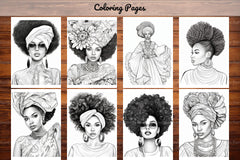 African Black Woman Coloring Book - CraftNest - Digital Crafting and Art