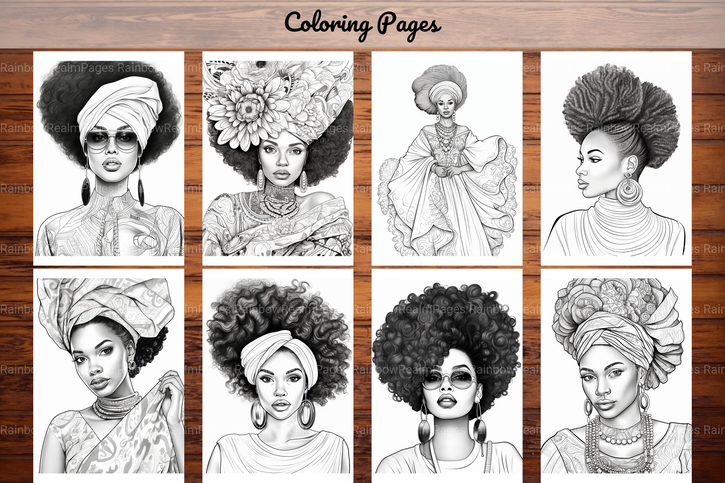 African Black Woman Coloring Book - CraftNest - Digital Crafting and Art