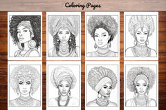 African Black Woman Coloring Collection - CraftNest - Digital Crafting and Art