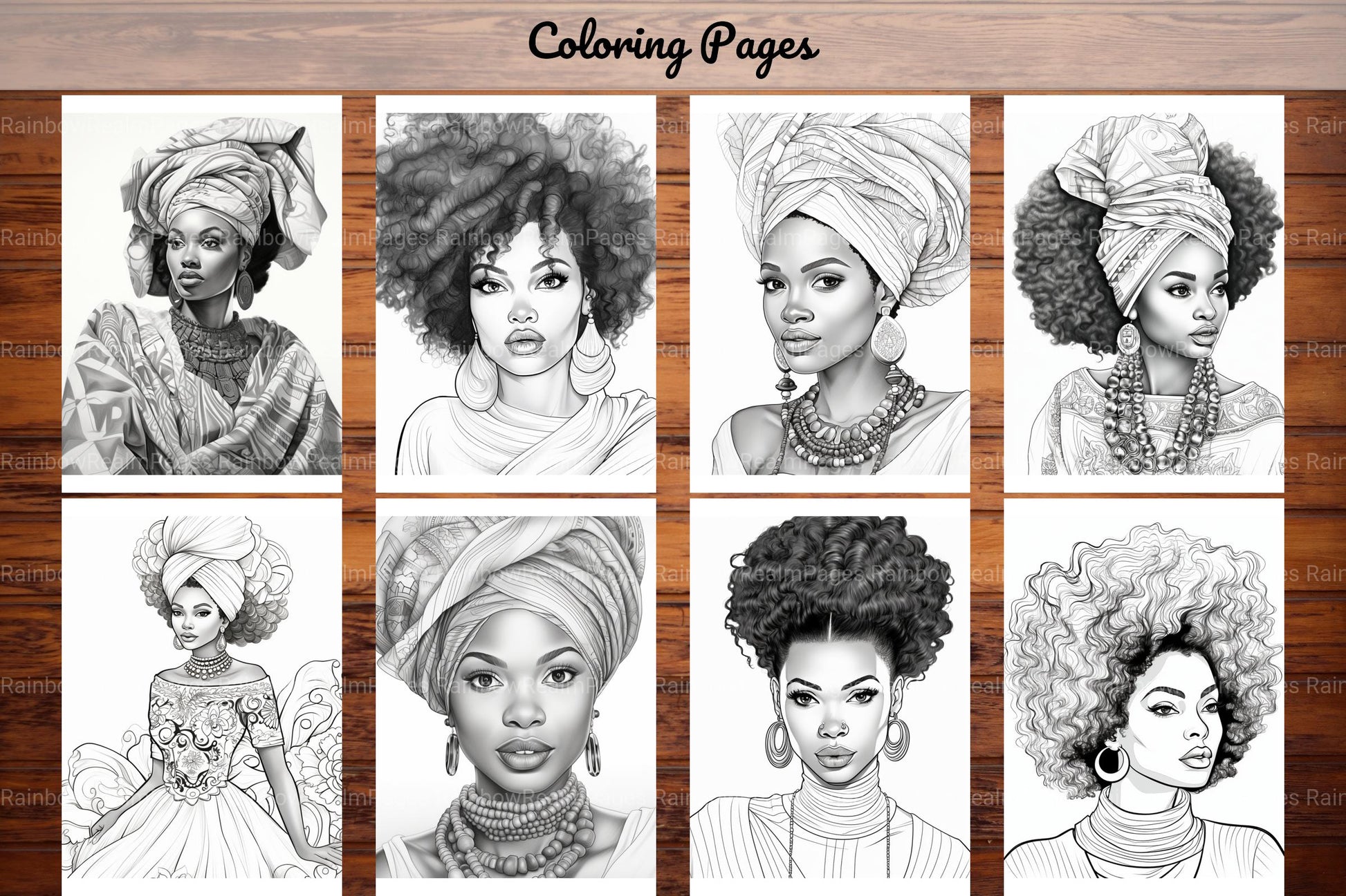 African Black Woman Coloring Book - CraftNest - Digital Crafting and Art