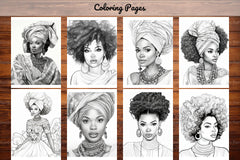 African Black Woman Coloring Book - CraftNest - Digital Crafting and Art