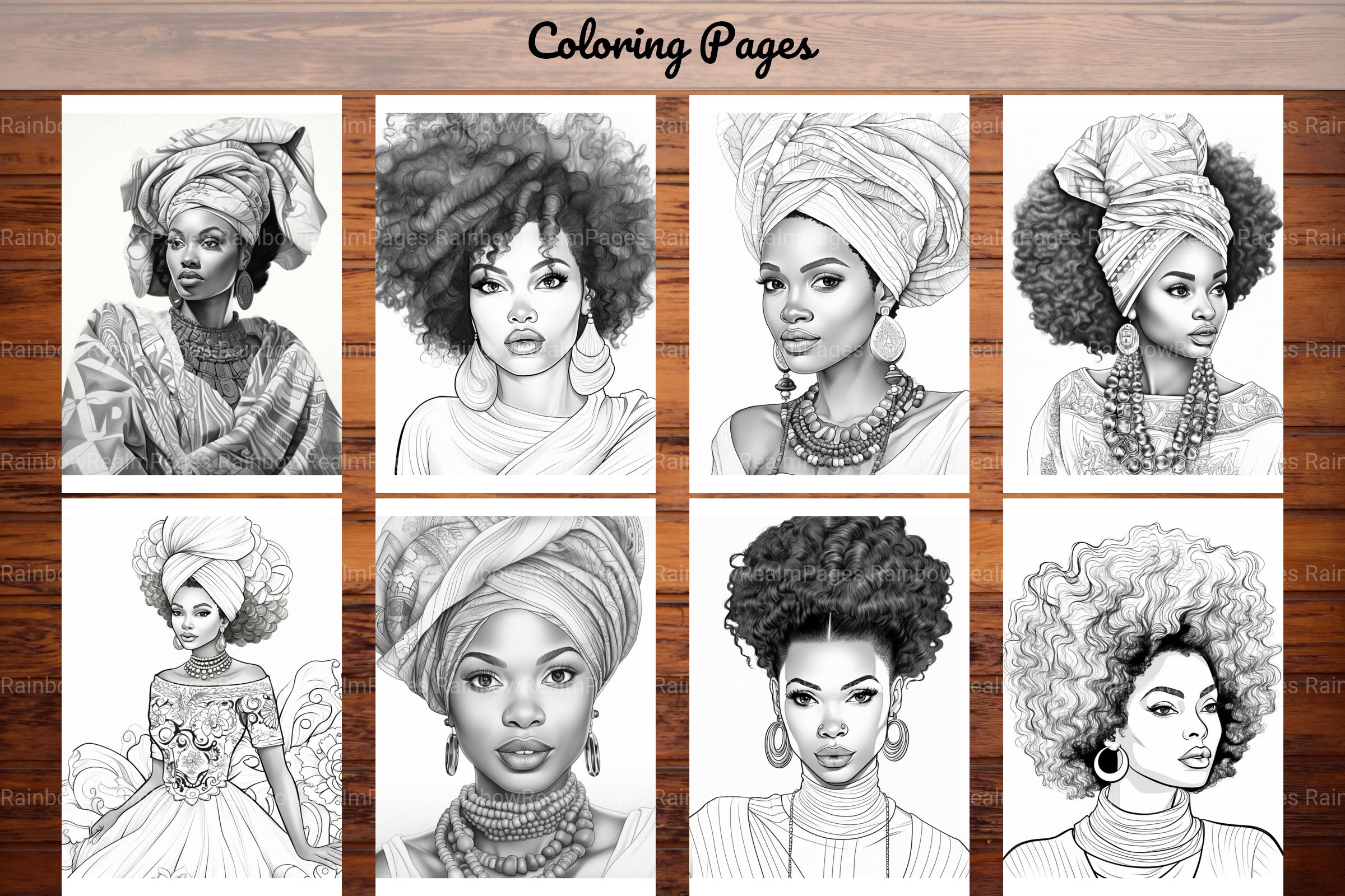 African Black Woman Coloring Book - CraftNest - Digital Crafting and Art