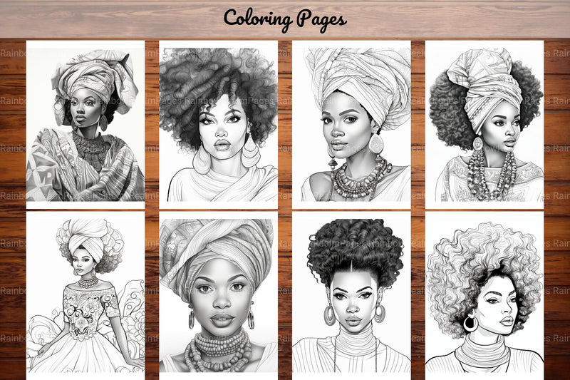 African Black Woman Coloring Book - CraftNest - Digital Crafting and Art