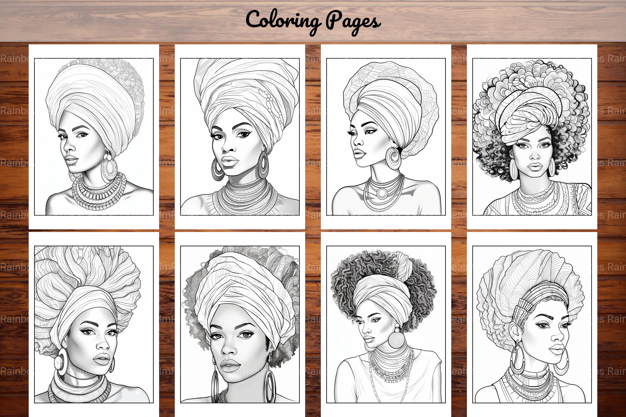 100 African Black Woman Coloring Book - CraftNest - Digital Crafting and Art