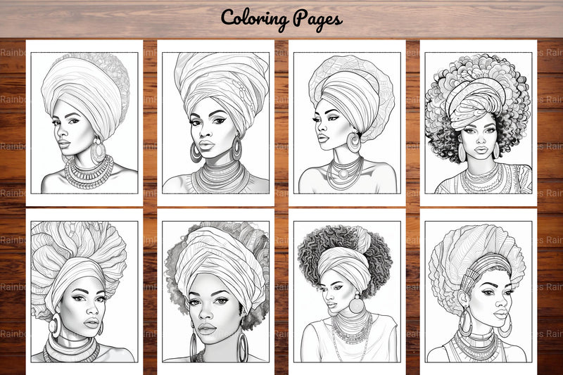 100 African Black Woman Coloring Book - CraftNest - Digital Crafting and Art