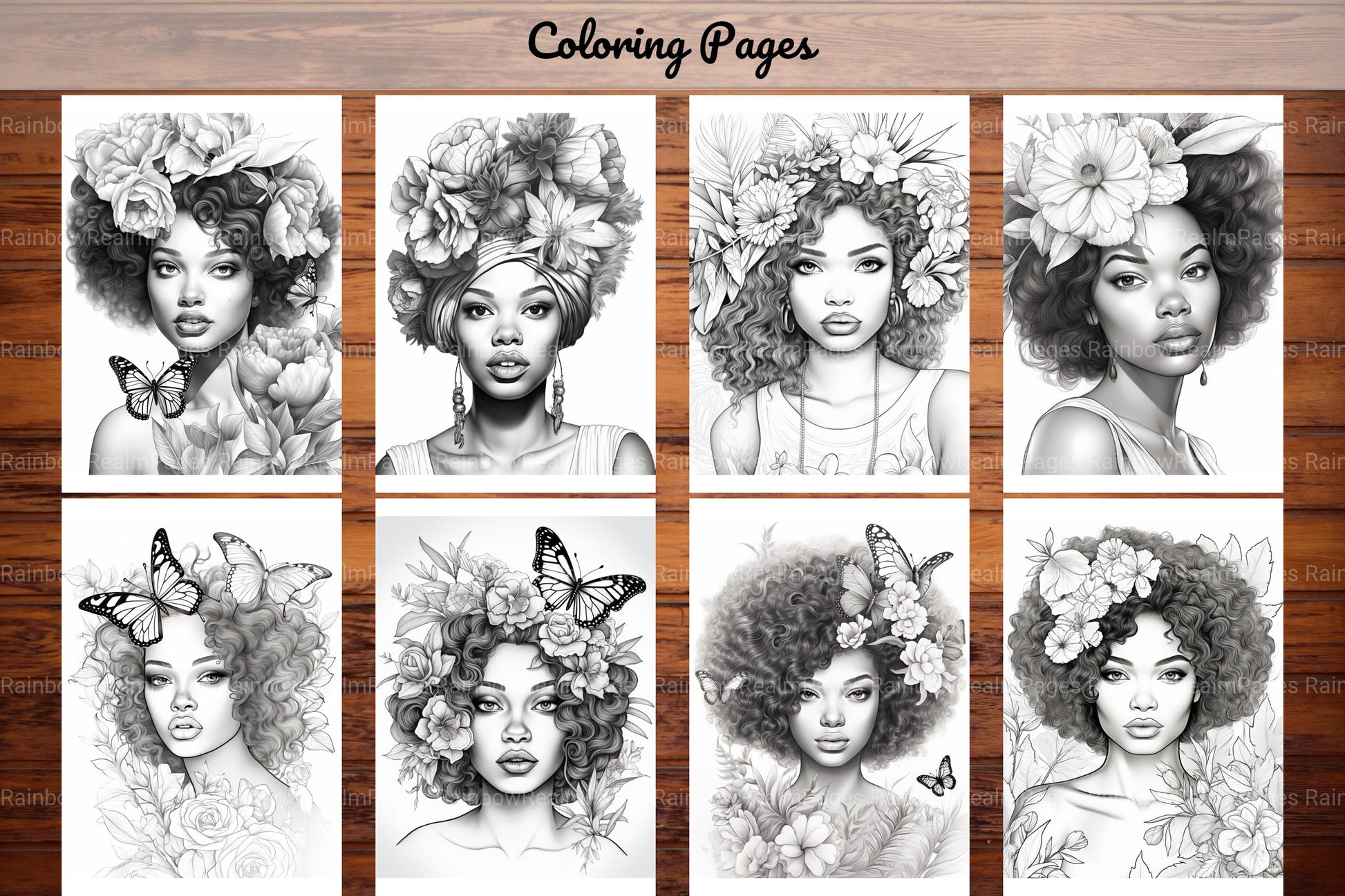 African Black Woman Adult Coloring Book - CraftNest - Digital Crafting and Art