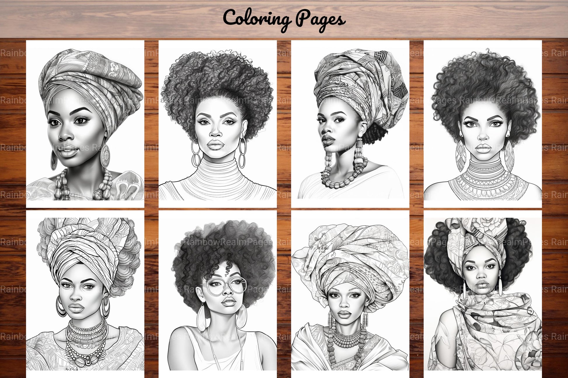 African Black Woman Coloring Book - CraftNest - Digital Crafting and Art