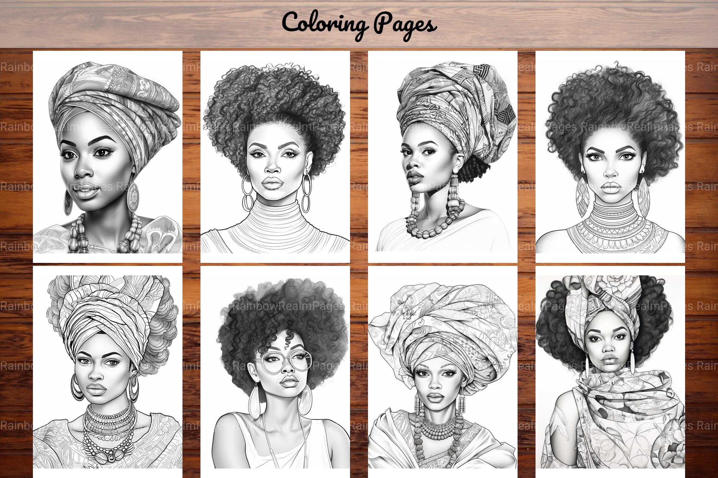 African Black Woman Coloring Book - CraftNest - Digital Crafting and Art