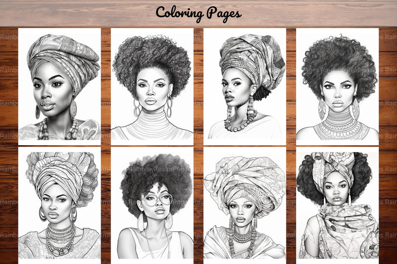 African Black Woman Coloring Book - CraftNest - Digital Crafting and Art