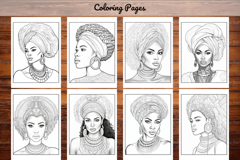 100 African Black Woman Coloring Book - CraftNest - Digital Crafting and Art