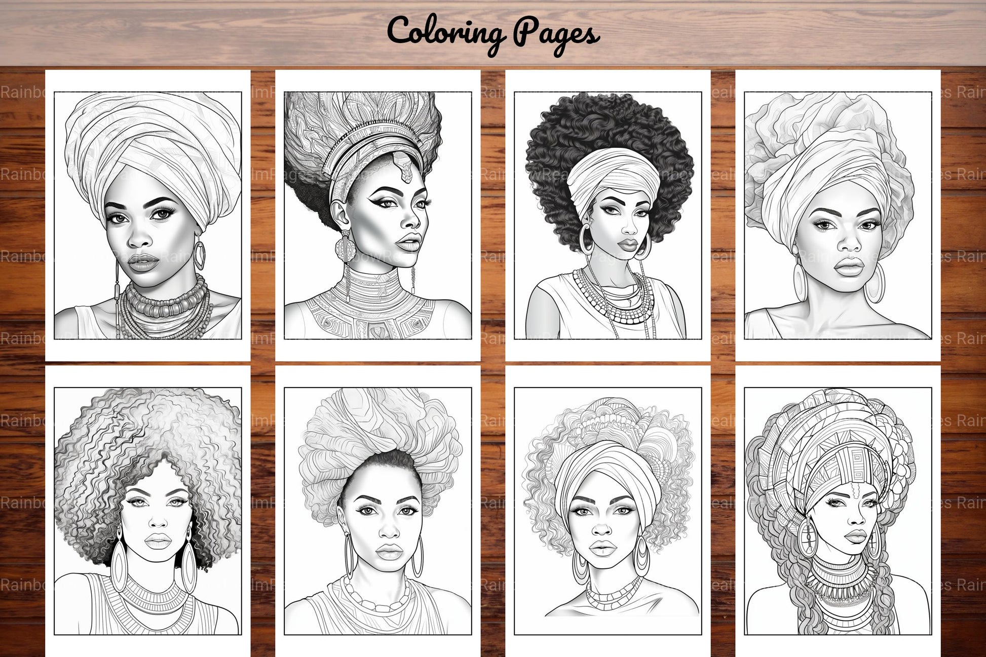 African Black Woman Coloring Collection - CraftNest - Digital Crafting and Art