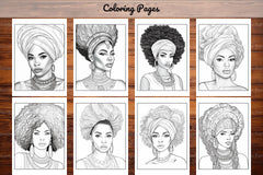 African Black Woman Coloring Collection - CraftNest - Digital Crafting and Art