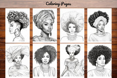 African Black Woman Coloring Book - CraftNest - Digital Crafting and Art