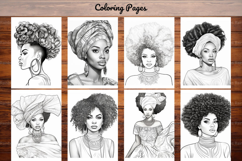African Black Woman Coloring Book - CraftNest - Digital Crafting and Art