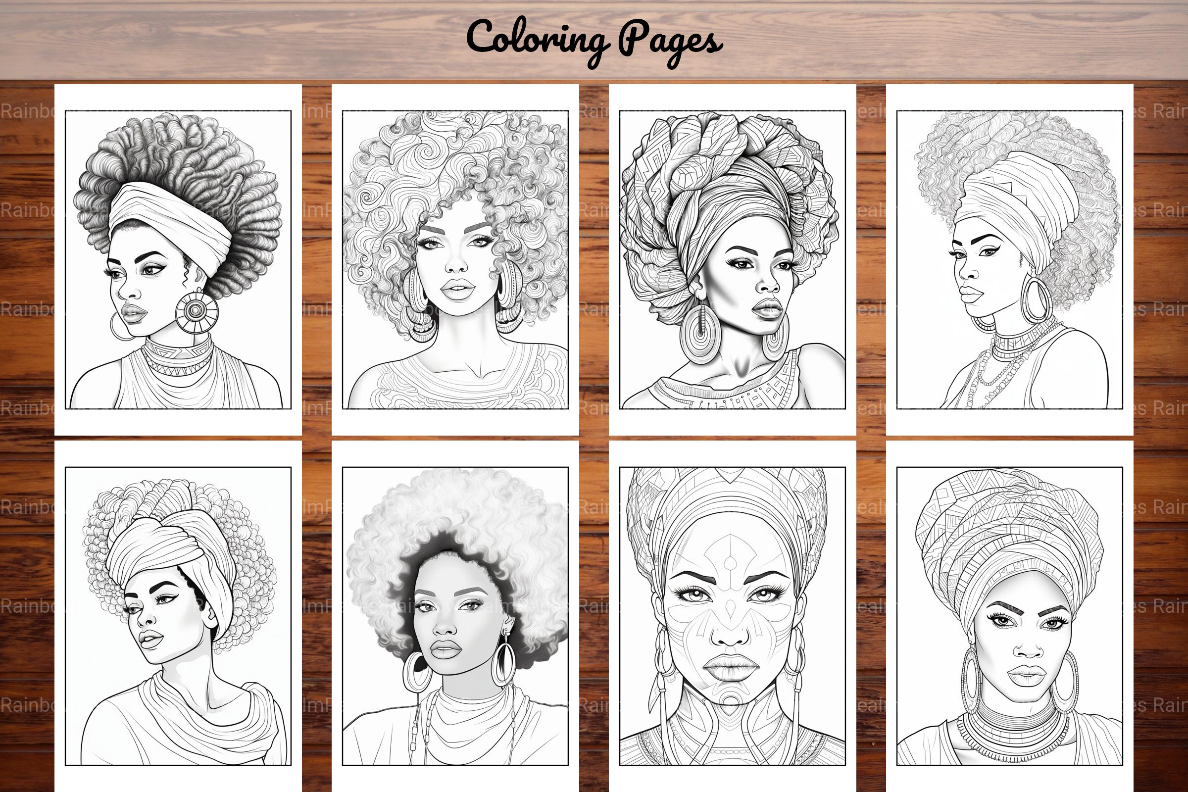 100 African Black Woman Coloring Book - CraftNest - Digital Crafting and Art