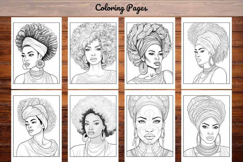 100 African Black Woman Coloring Book - CraftNest - Digital Crafting and Art