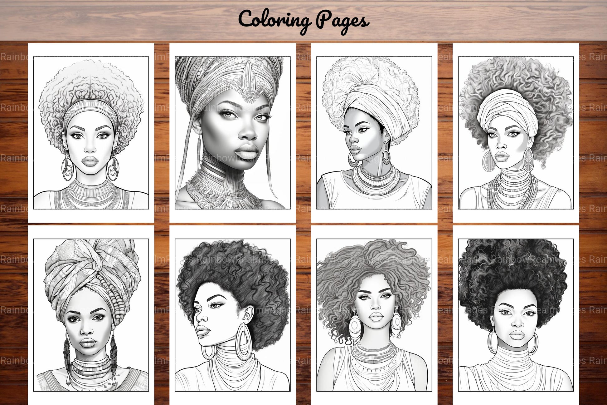 African Black Woman Coloring Collection - CraftNest - Digital Crafting and Art