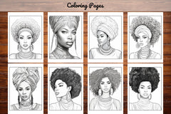 African Black Woman Coloring Collection - CraftNest - Digital Crafting and Art