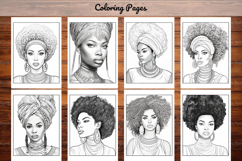 African Black Woman Coloring Collection - CraftNest - Digital Crafting and Art