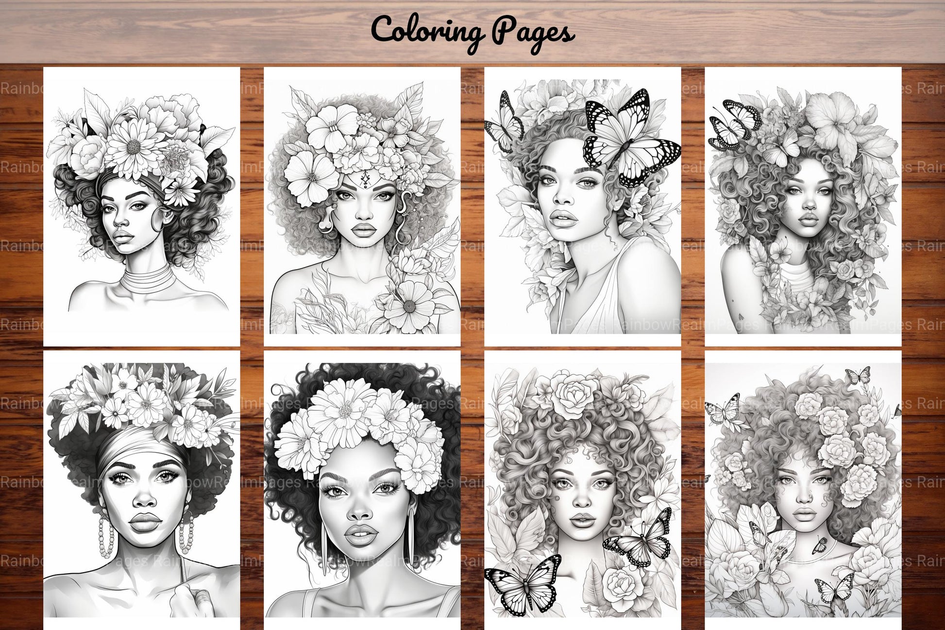 African Black Woman Adult Coloring Book - CraftNest - Digital Crafting and Art