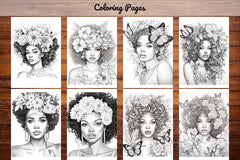 African Black Woman Adult Coloring Book - CraftNest - Digital Crafting and Art