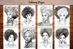 African Black Woman Coloring Book - CraftNest - Digital Crafting and Art