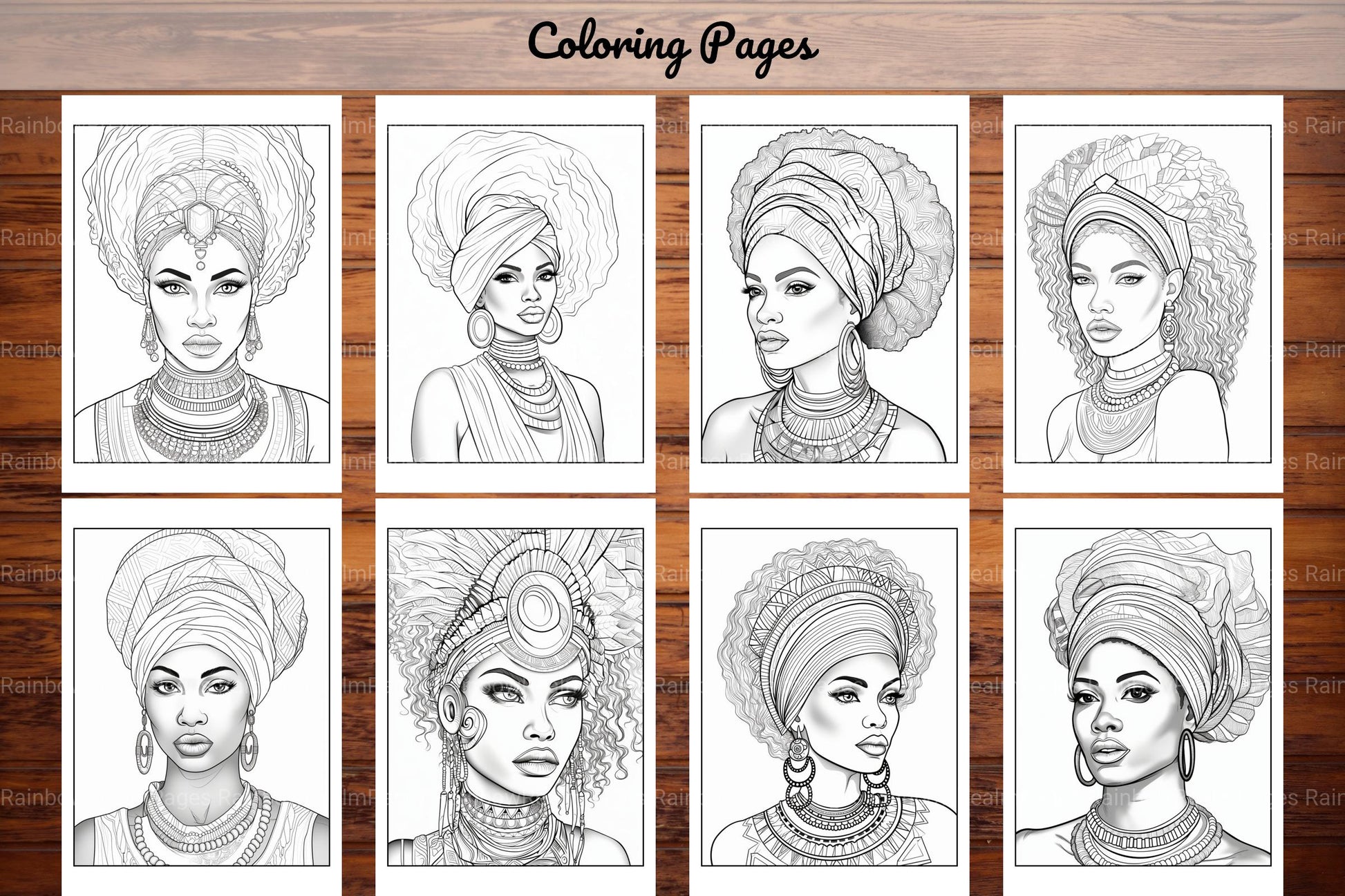 African Black Woman Coloring Collection - CraftNest - Digital Crafting and Art