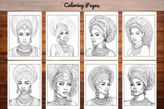 African Black Woman Coloring Collection - CraftNest - Digital Crafting and Art