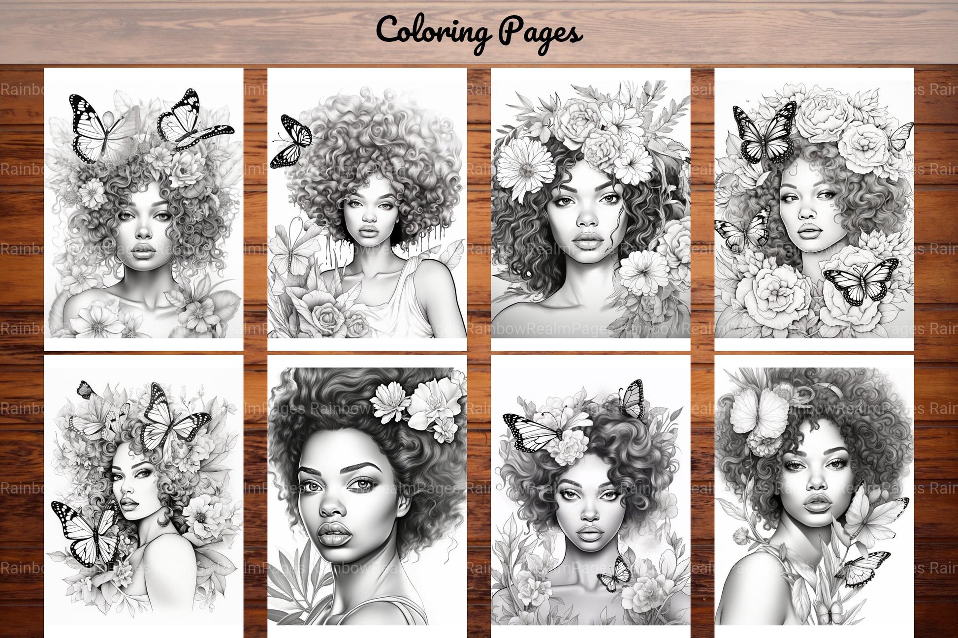 African Black Woman Adult Coloring Book - CraftNest - Digital Crafting and Art